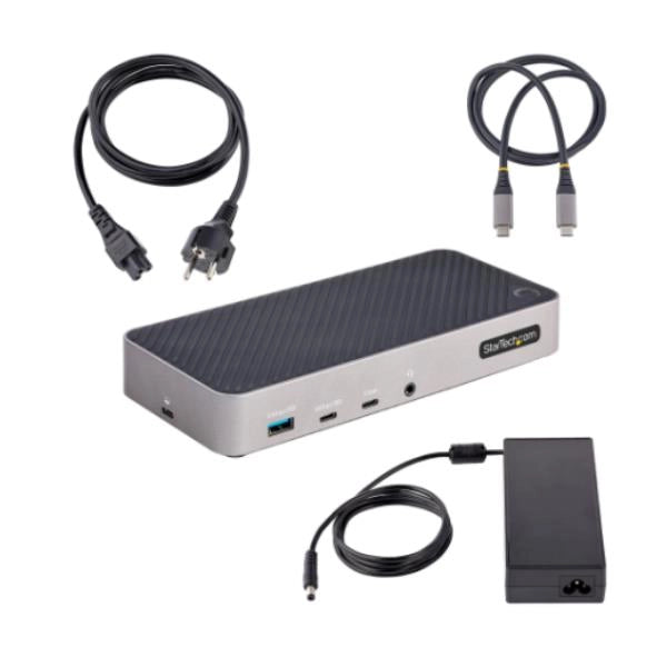 Startech.com docking station usb-c per tre monitor - dock usb c triplo hdmi/dp 4k - hub usb a 5 porte - gbe - pd 100w - docking station universale multi monitor - compatibile con thunderbolt 3/4 - 116E-USBC-DOCK
