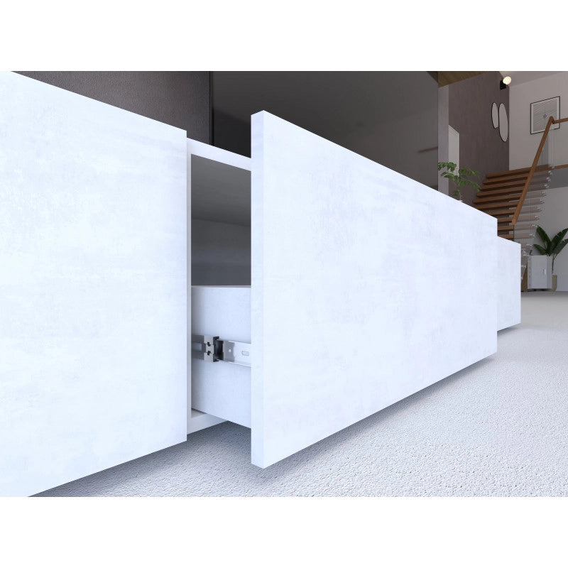 Composizione Armadio 267L x 45P x h194 – Finitura Legno Noce Stelvio e Bianco Opaco – Sarmog