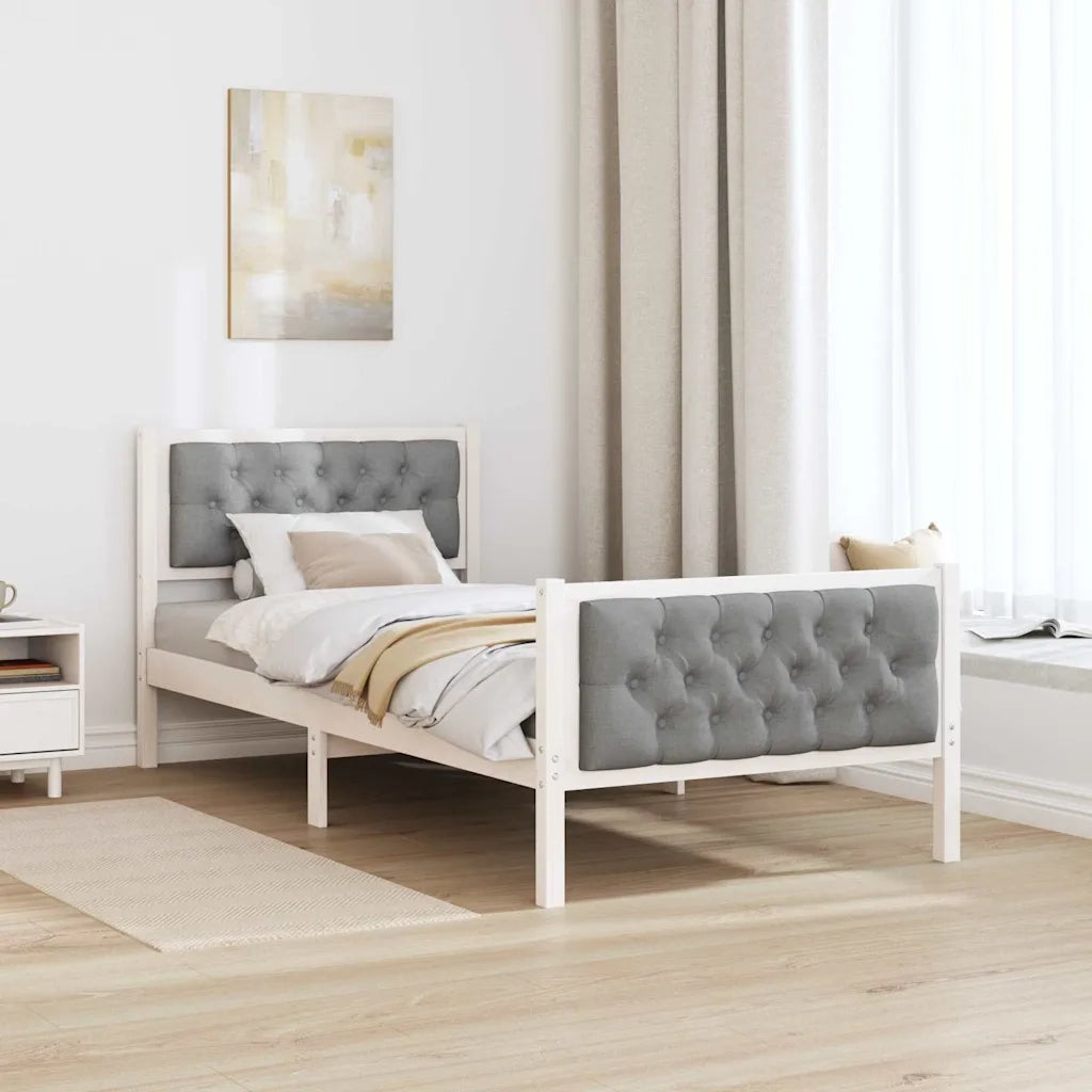 Struttura del letto Grigio chiaro 90 x 200 cm Pino massello