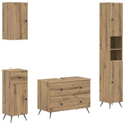 Set di Mobili da Bagno da 4 Pezzi BREDA Rovere Artigianale 3417971