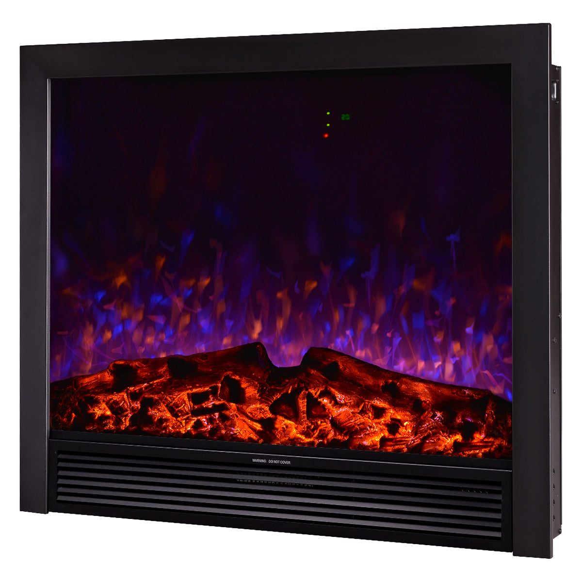 Camino Elettrico da Incasso 85x99x19,5 cm Effetto Fiamma 1500W Maximus Nero