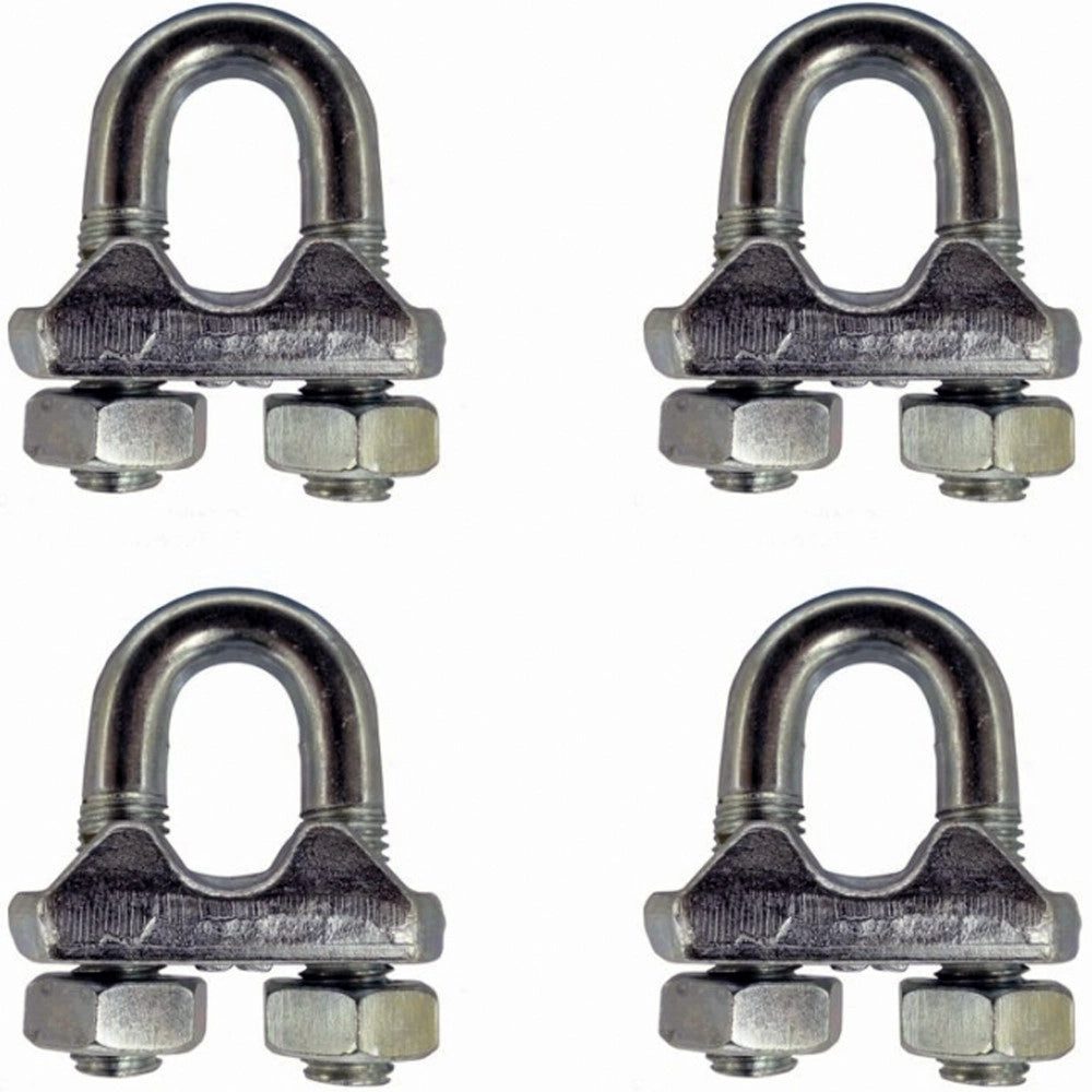 Trade Shop - Set 4 Morsetti Morsetto Ferma Serra Fune 10mm In Acciaio Inossidabile Ferramenta -