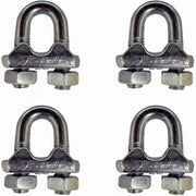 Trade Shop - Set 4 Morsetti Morsetto Ferma Serra Fune 10mm In Acciaio Inossidabile Ferramenta -
