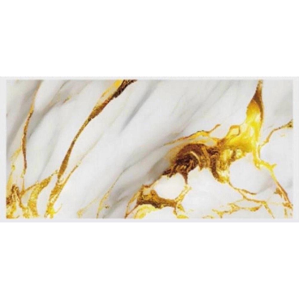 Trade Shop - Pannello Adesivo Effetto Marmo Perlato Dorato Pareti Paraschizzi 300x60cm Stanza -