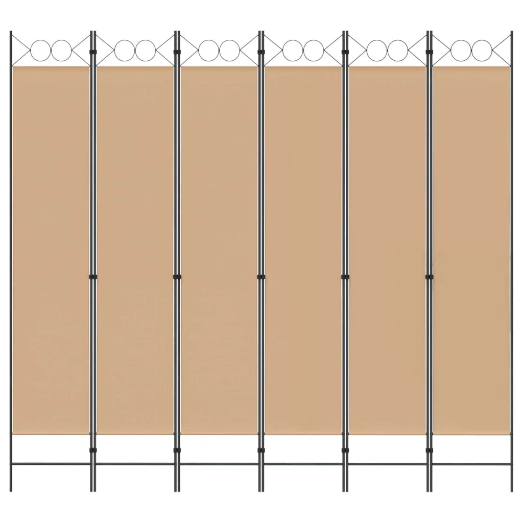 Divisore per Stanza a 6 Pannelli Beige 240 x 220 cm Tessuto