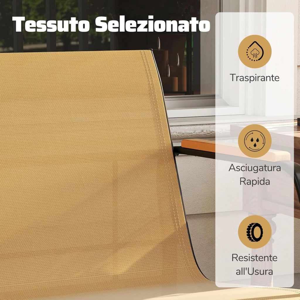Set Tavolo e Panca da Giardino, Tavolino da Caffè con 2 Scomparti di Stoccaggio, Set Bistro da Esterno in Metallo, per Balcone Veranda, Pancha Portata 300 kg, Tavolo Portata 80 kg