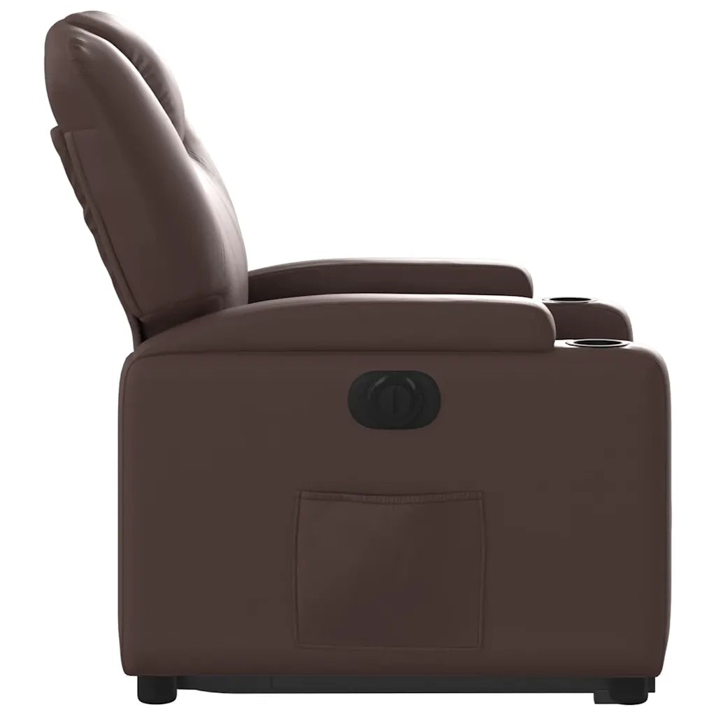Poltrona Alzapersona Reclinabile Marrone in Similpelle 3204446