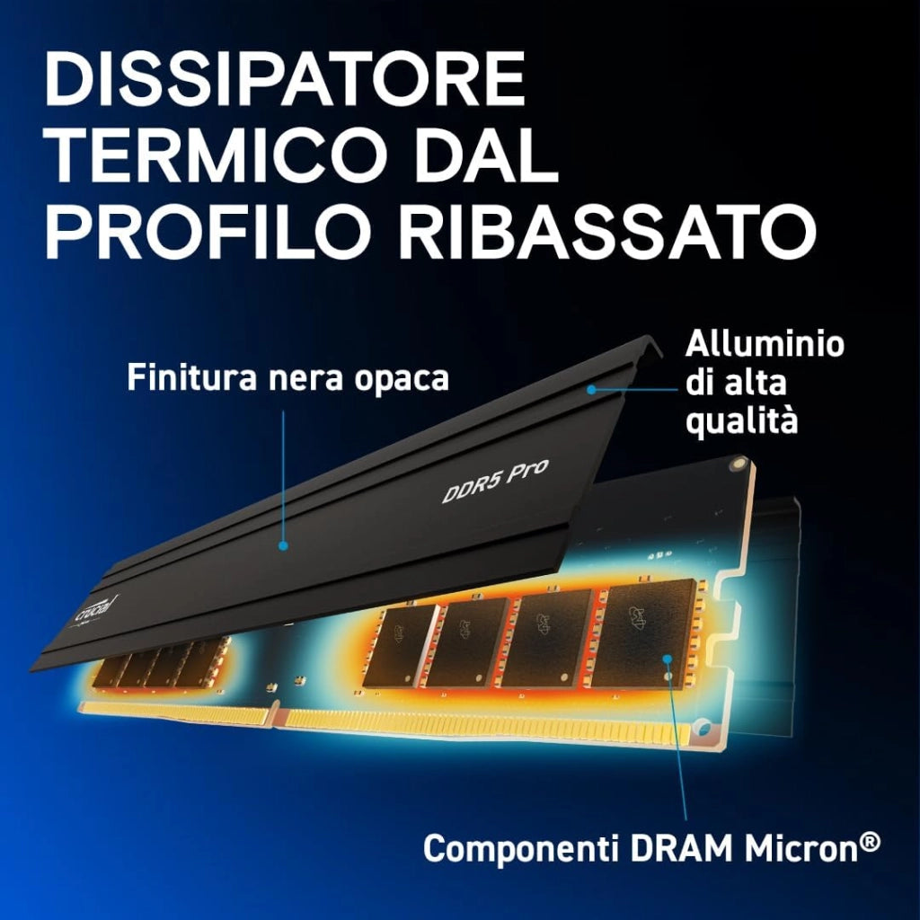 Pro RAM DDR5 32GB Kit (2x16GB) 6000MHz, Intel XMP 3.0 / AMD EXPO, Memoria PC RAM - CP2K16G60C48U5