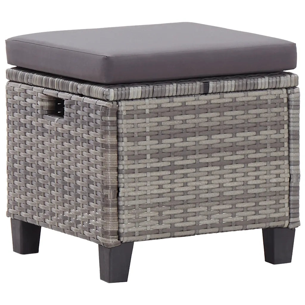 Set Divani da Giardino 6 pz con Cuscini Polyrattan Grigio Scuro cod mxl 64945