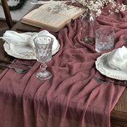 Tessuto di cotone Boho in gauze rose scuro, 80x300 cm, decorazione per tavolo, decorazione per feste, matrimoni e compleanni.