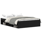 Letto matrimoniale | Letto per adulti | Giroletto senza Materasso Rovere Nero 120x200 cm Truciolato