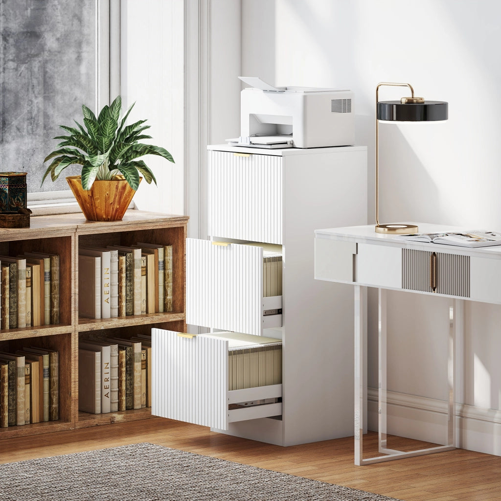 Scrivania con 3 cassetti ¨C Minimal ¨C Bianco 40x40x101 cm