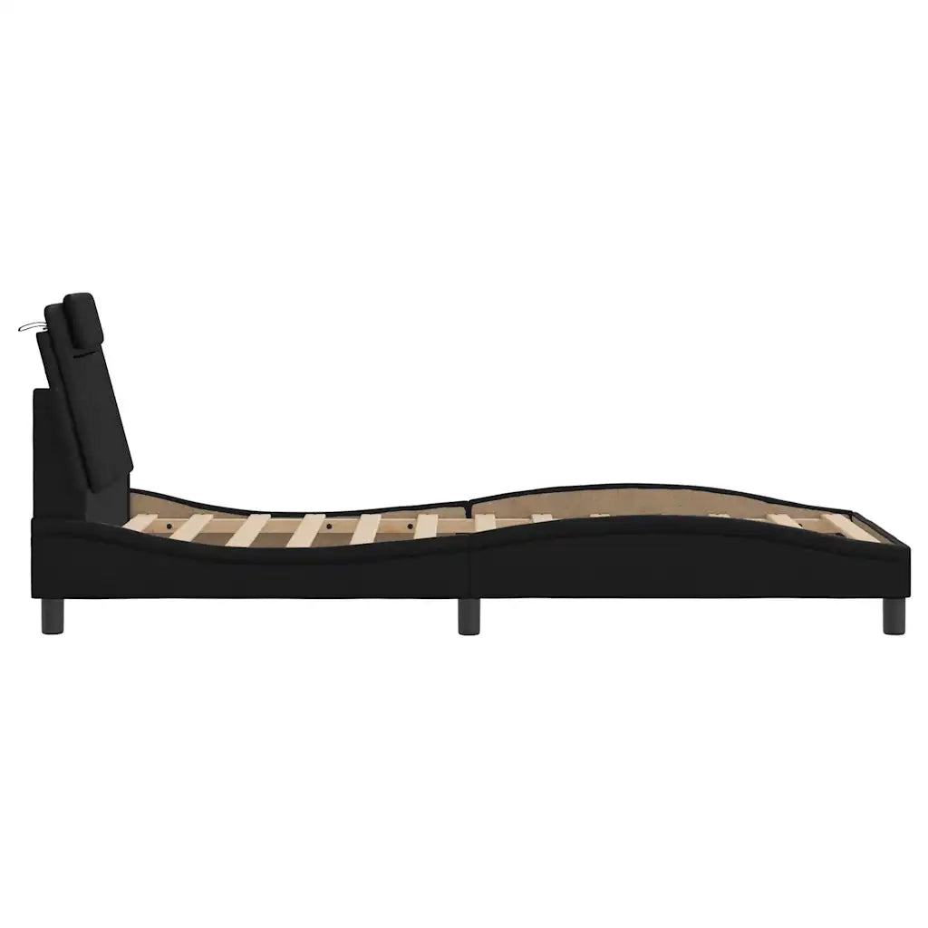 Giroletto Viana senza Materasso Nero 90x200 cm in Similpelle 3208068