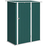 CAPANNO PORTA ATTREZZI IN METALLO CON TETTO INCLINATO E PORTA BLOCCABILE, 142X86X189 CM, VERDE