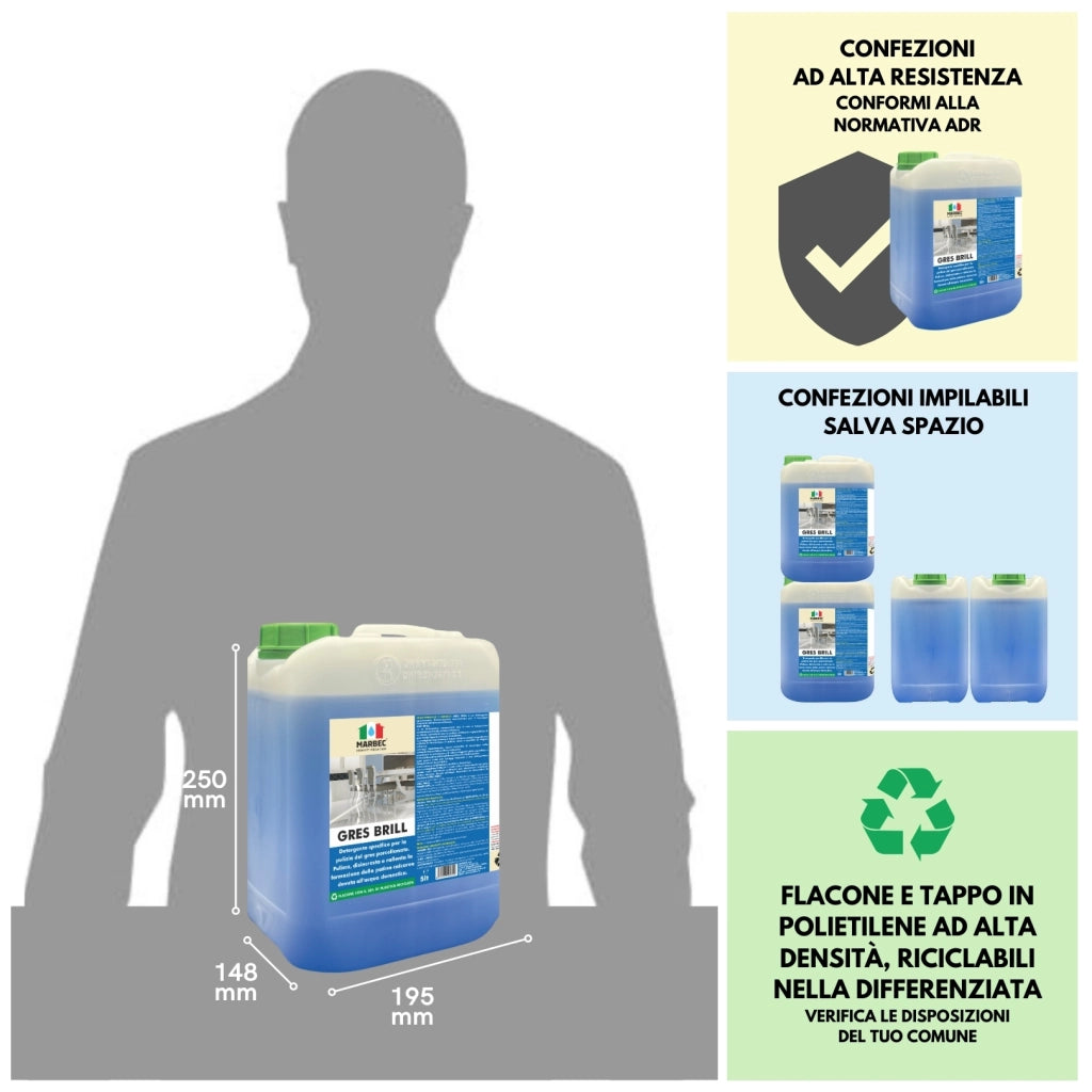 Detergente per gres porcellanato GRES BRILL   5LT