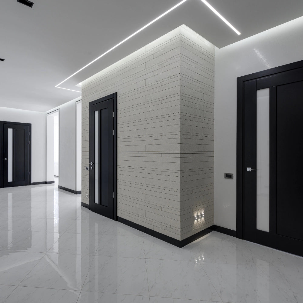 Semilavorato cartongesso fibra alluminio luce led angolo 14,5x29x29 cm 2 pezzi