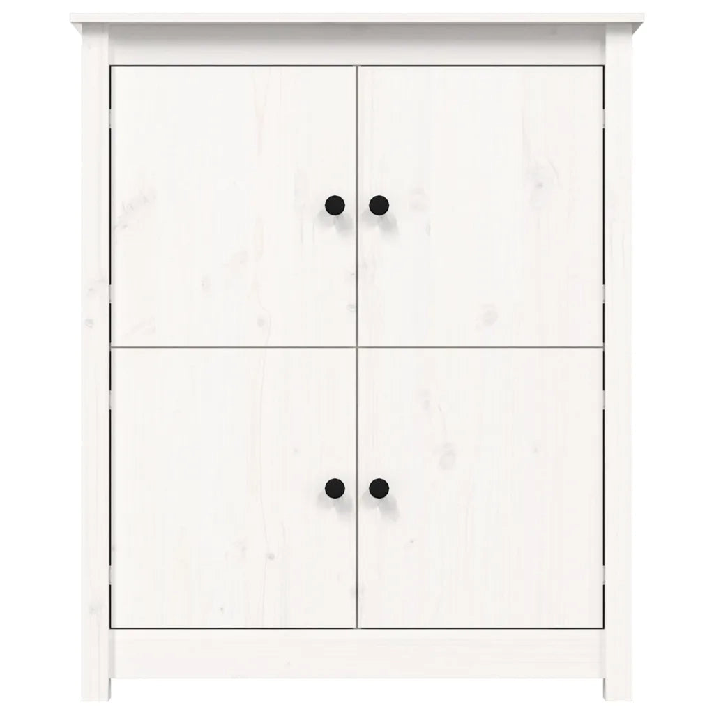 Credenza Bianca 83x41,5x100 cm in Legno Massello di Pino