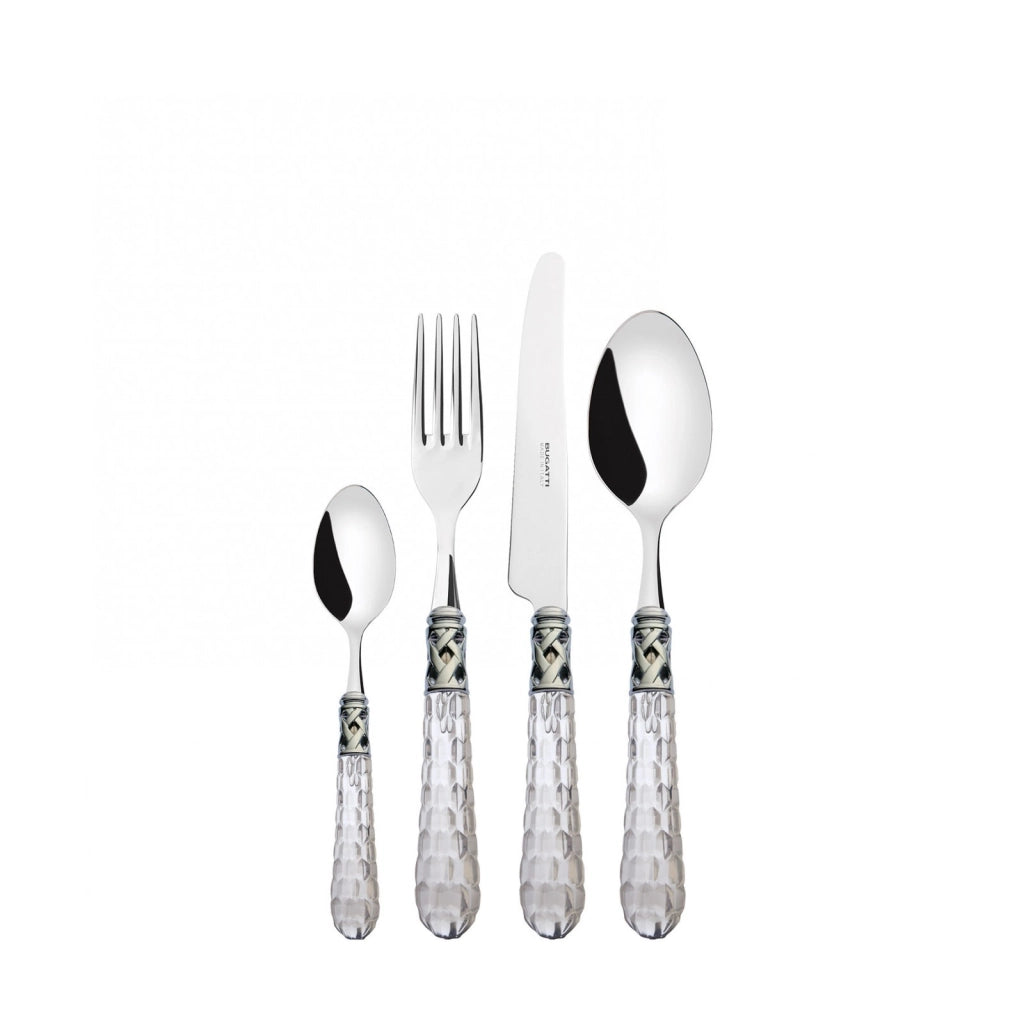 BOHEMIA Ghiera Cromata, Posate Set 24 Pz, Scatola Wengè, Casa Colore: Trasparente