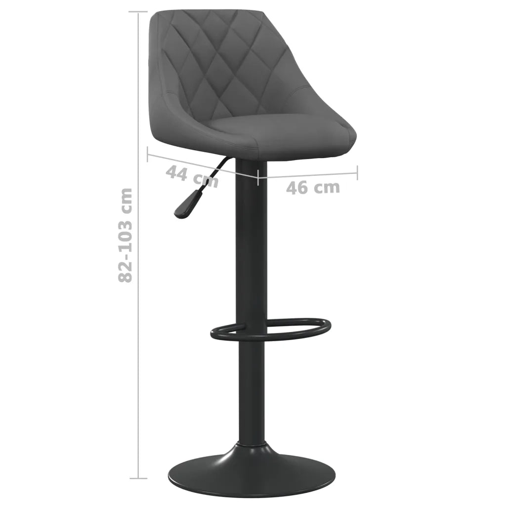 Sgabello da Bar Grigio Scuro in Velluto cod mxl 60970