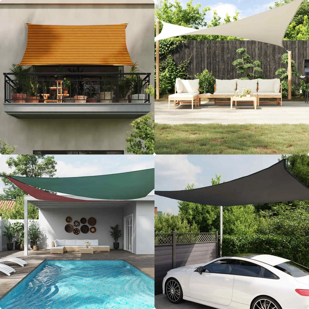 Vela da ombra solare Arancione e Marrone 5 x 5 m