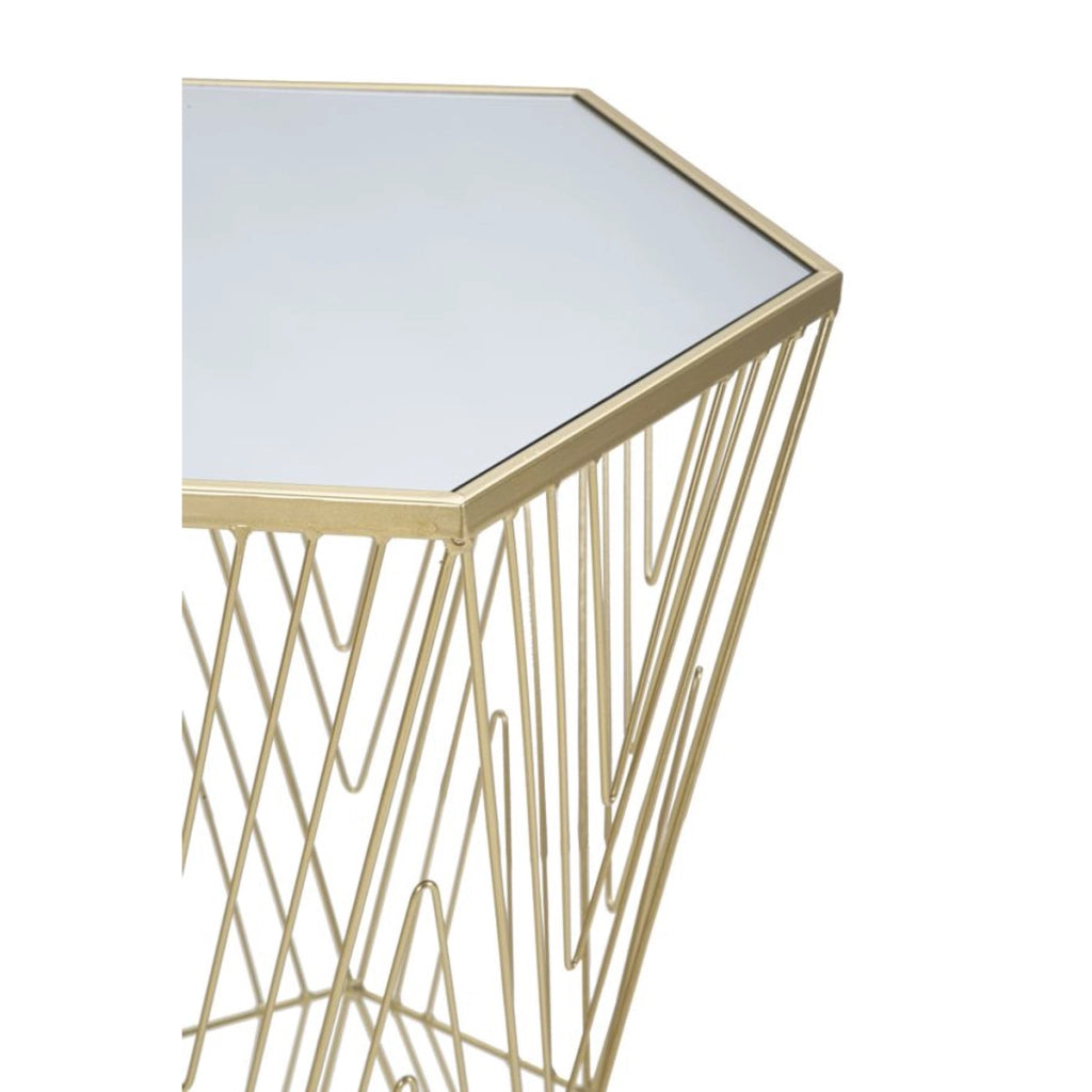 Tavolino VKH600, Oro, Metallo, 40x35x80 cm