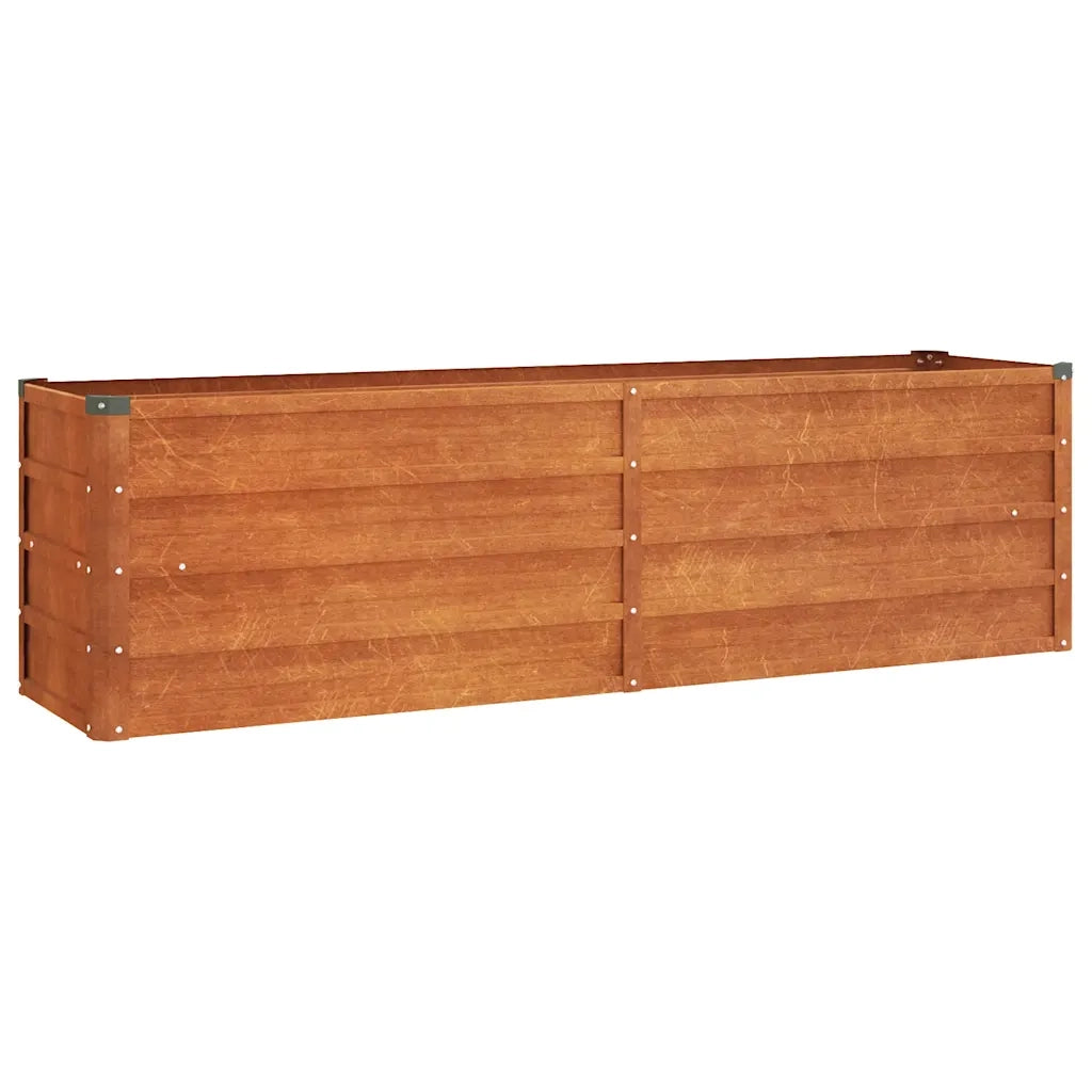 Letto Rialzato da Giardino Ruggine 160x40x45 cm Acciaio Cortencod mxl 81763