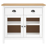 Credenza-Buffet-Armadio da cucina Hill Bianca 90x40x80 cm in Legno Massello di Pino