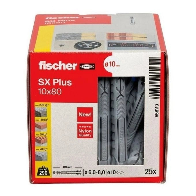 Fischer 568110 ancoraggio a vite e tassello 25 pz Tassello di espansione 80 mm
