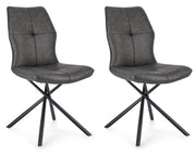 Set 2 Sedie 50x66x94h cm Kepler Pu Antracite