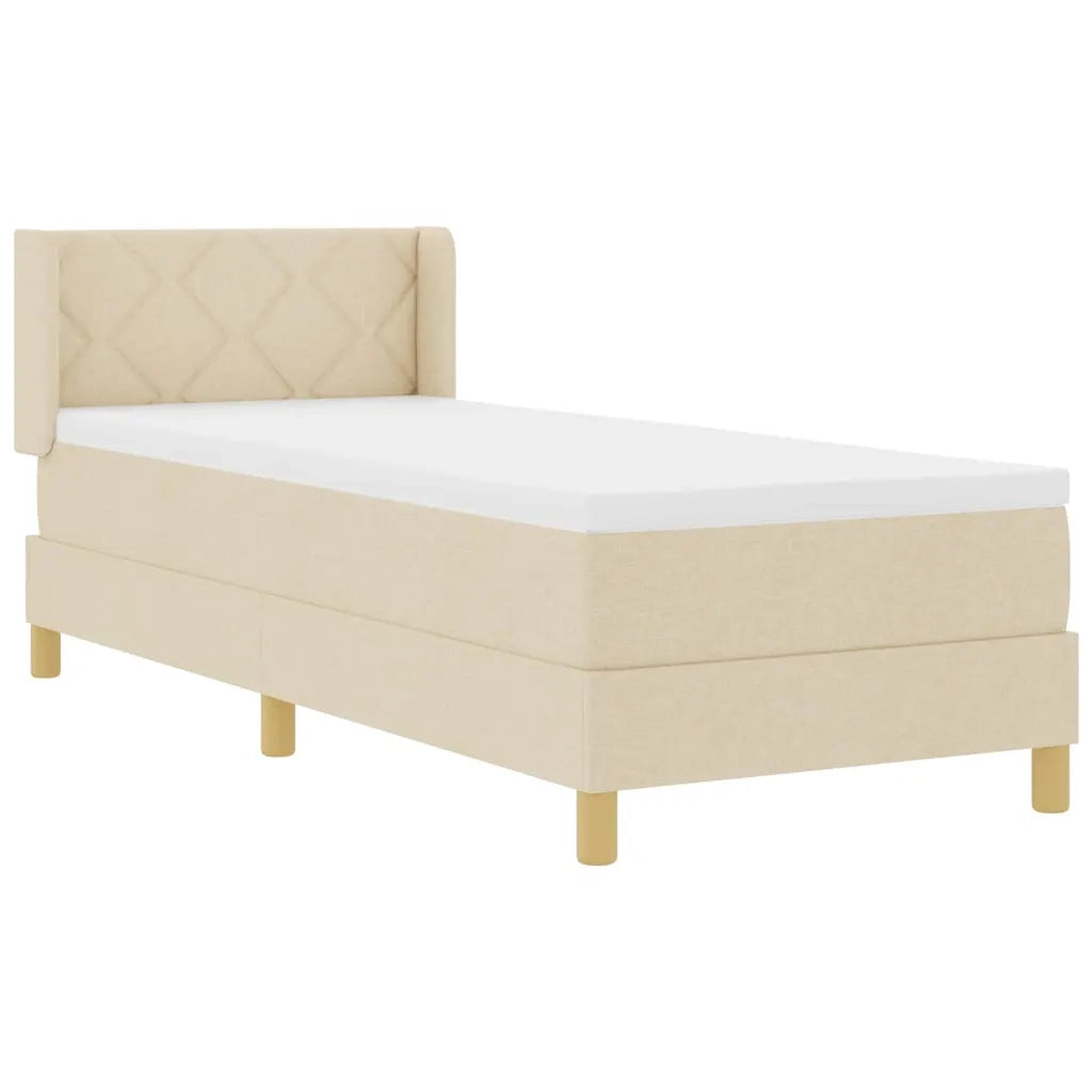 Letto a molle con materasso Crema 200 x 80 cm Tessuto 3341326