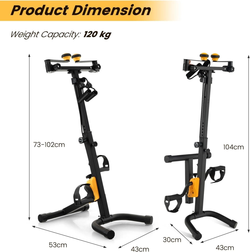 Cyclette da Casa, Pedaliera per Anziani, Pedaliera Riabilitazione per Braccia e Gambe, Altezza e Livelli di Resistenza Regolabili, Cyclette da Allenamento con Cuscinetti Antiscivolo