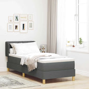 Letto a molle con materasso Grigio scuro 80 x 200 cm Tessuto 3340242