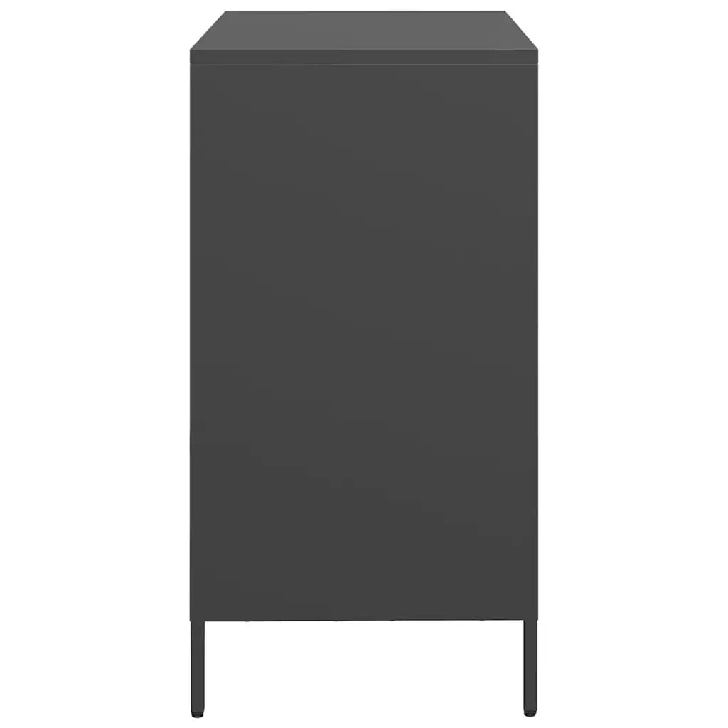 Credenza Nera 68x39x73,5 cm in Acciaio Laminato a Freddo 851358