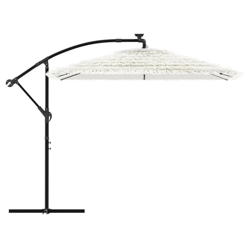 Ombrellone da giardino in poliestere resistente 246 x 246 x 230 cm protezione solare regolabile stile moderno bianco 02_0056377