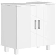 Mobile Sotto Lavabo Bagno a 2 Ante con Ripiano Centrale, in MDF, 60x35x60 cm, Bianco