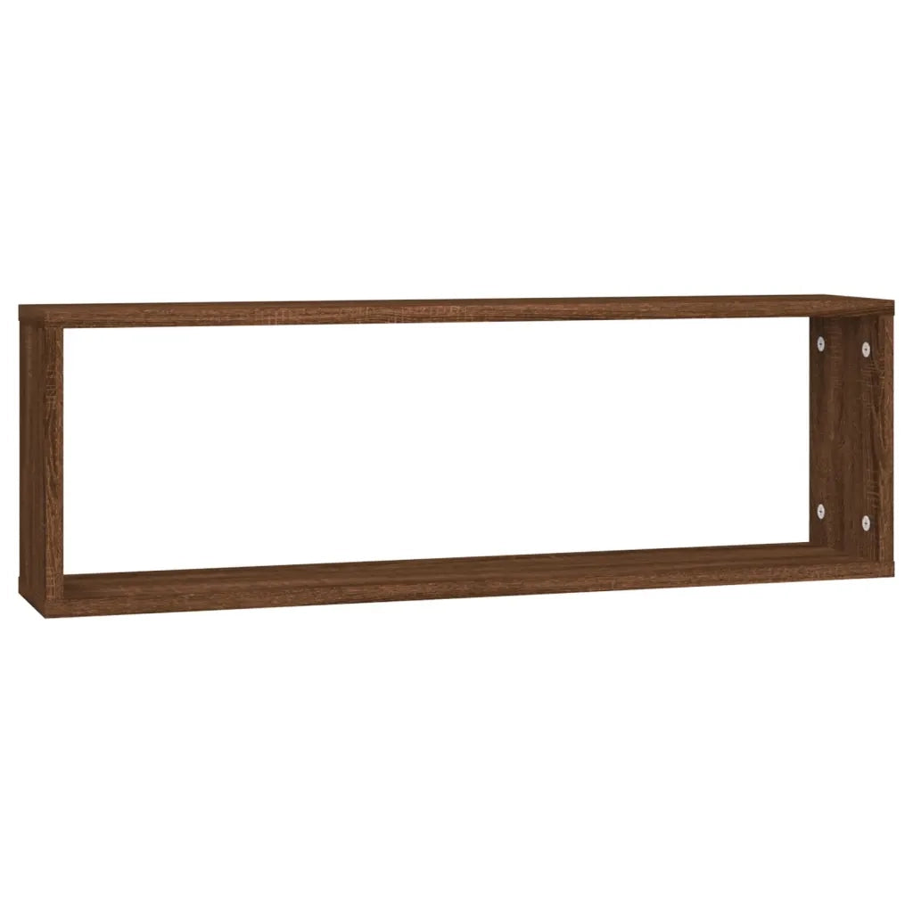Mensole Muro | Mensola a parete Cubo 4 Rovere Marrone 80x15x26,5 Legno Multistrato