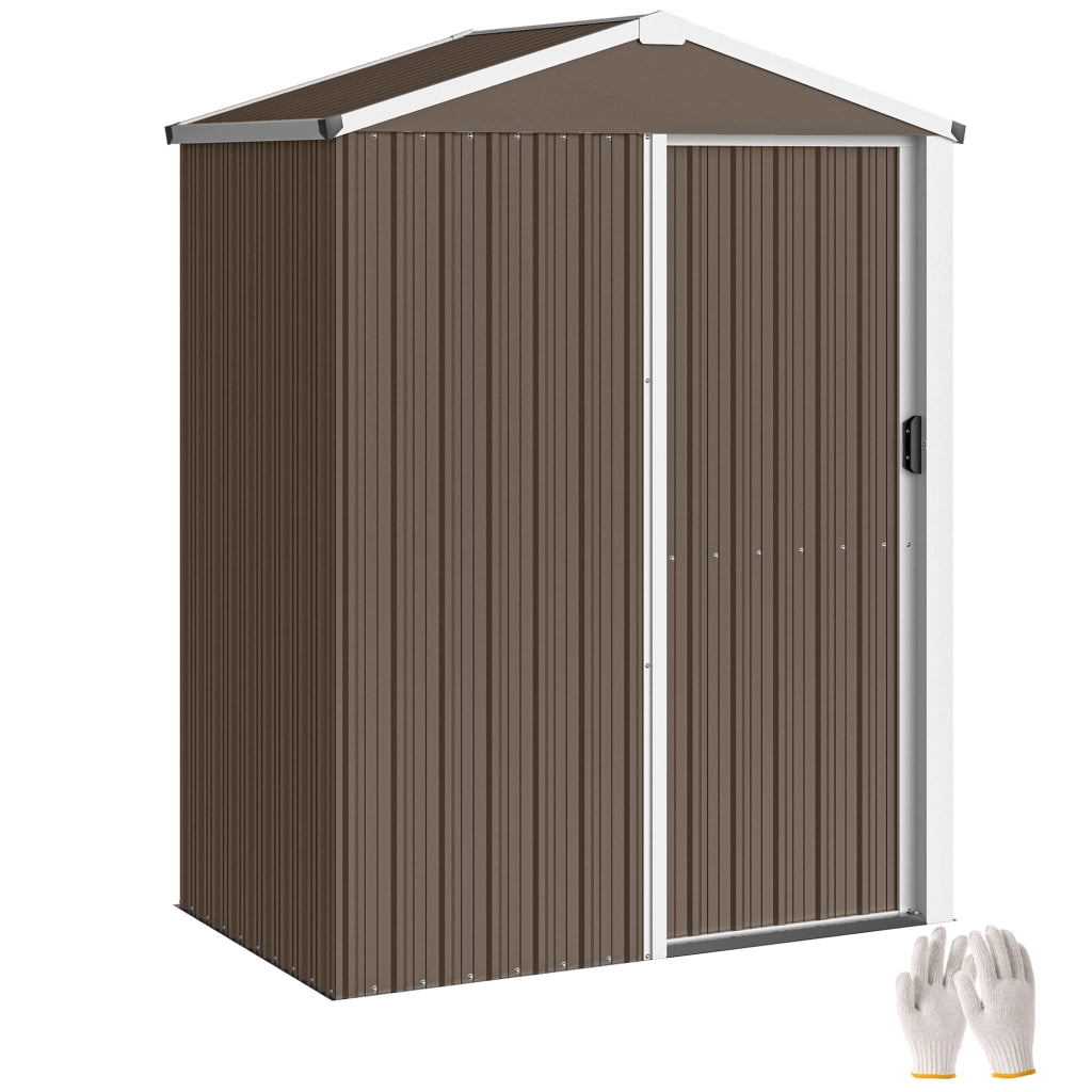 Casetta da Giardino in Acciaio ¨C zephmum ¨C Marrone, 136x87x179 cm