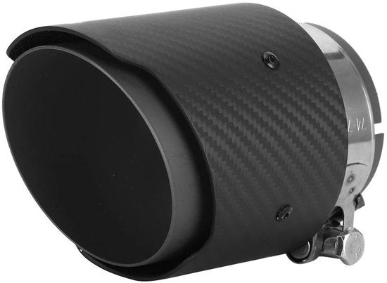 Sistema di Scarico di Alta Qualità Acciaio Inox/Fibra di Carbonio - 80mm Ingresso - 101mm Uscita - Adatto per Mazda CX5/CX4 - Duraturo - Design Moderno a Telaio in Materiale di Alta Qualità Nero - Silenziatore di Scarico