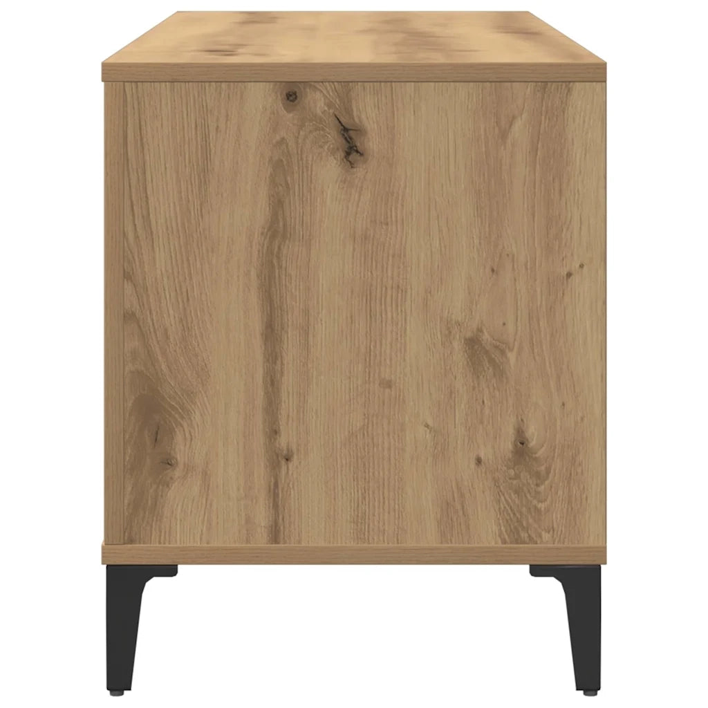 Mobile Porta Dischi Rovere Artigianale 100x38x48 cm Multistrato 857170