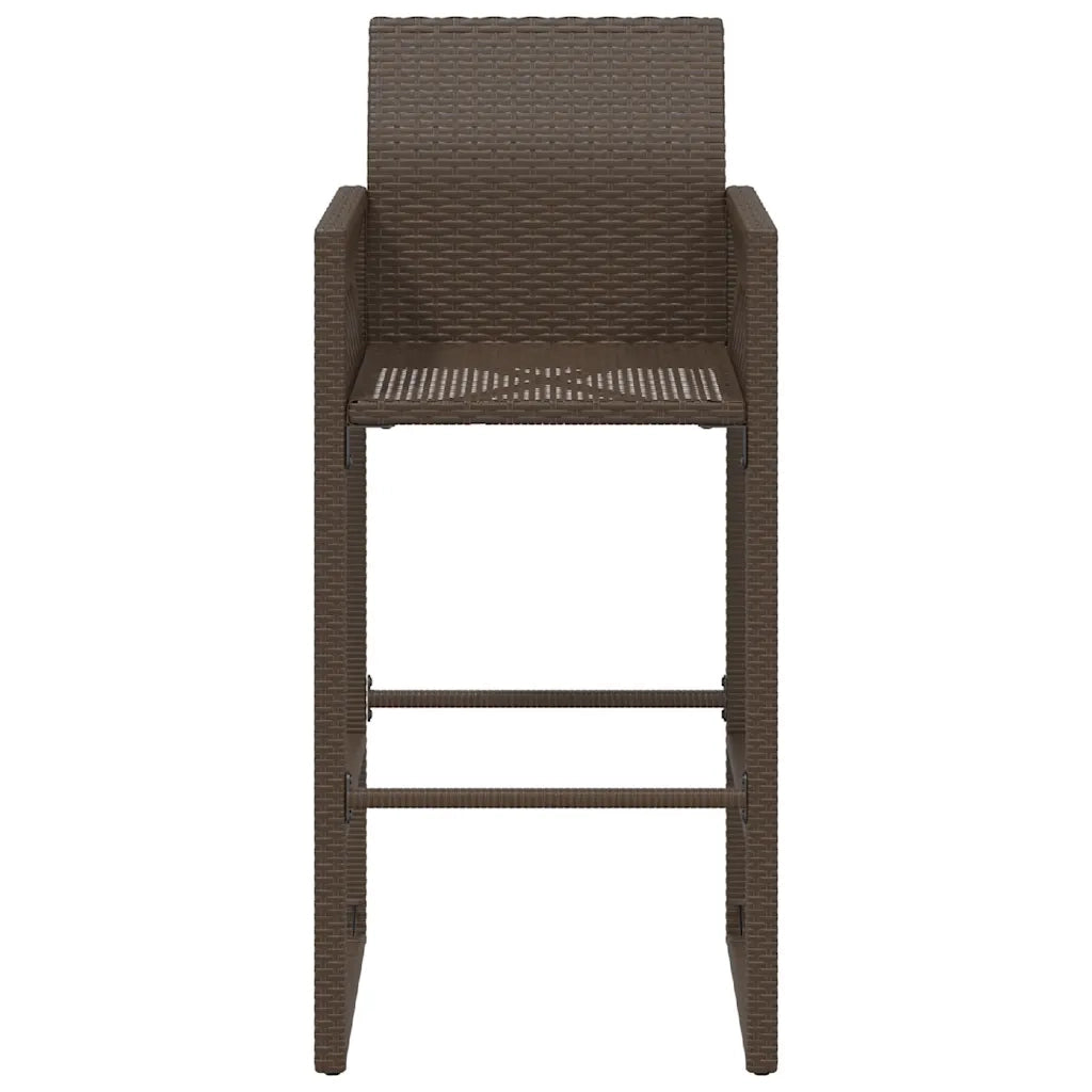Sgabelli da Bar da Giardino 2 pz in Polyrattan Marrone 368703