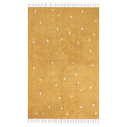 Tappeto per bambini in cotone colore giallo 140 x 200 cm con puntini multicolori Rettangolare