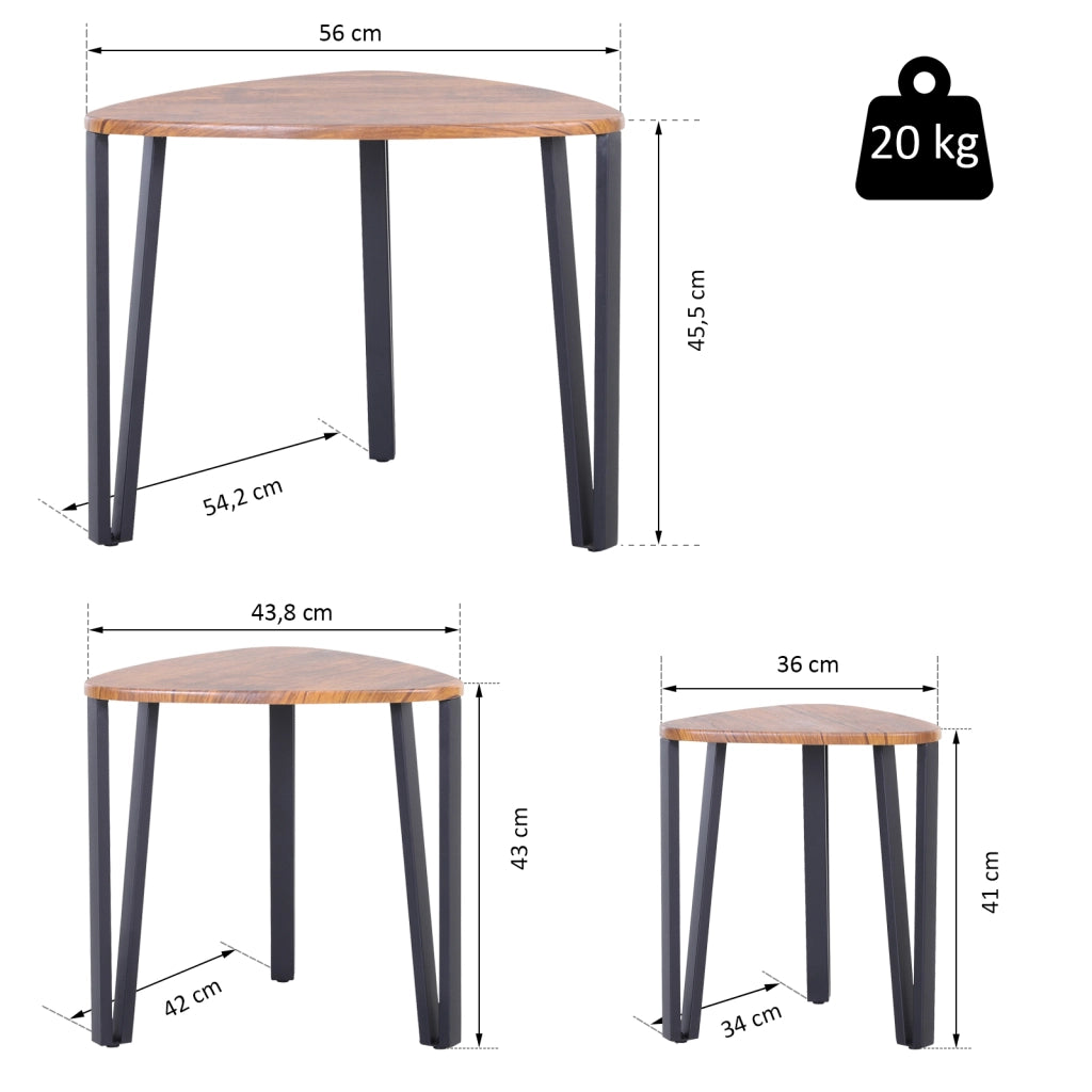 Tavolino da caff¨¨ nido minimalista ¨C zephmum ¨C nero, metallo, 56x54.2x45.4cm