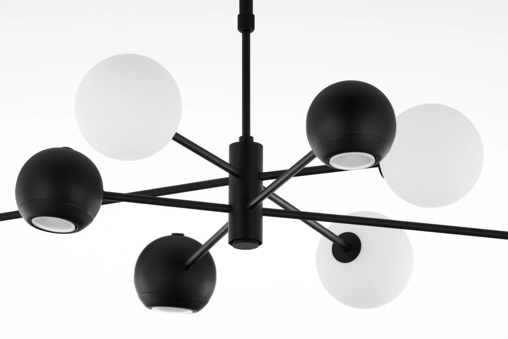 Lampada a sospensione MOKA nera 8 luci G9/GU10 Jupiter