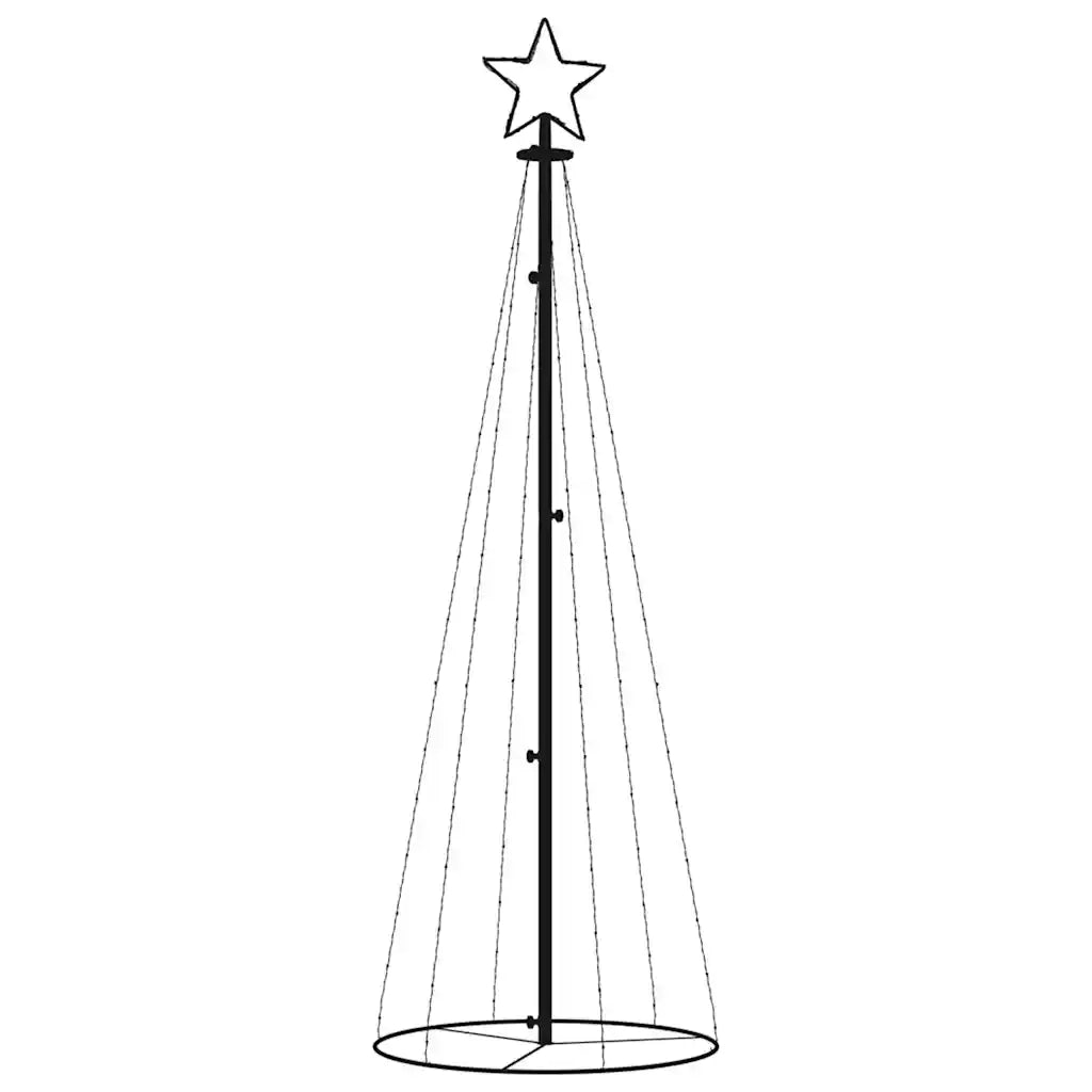 Albero di Natale a Cono Bianco Caldo 108 LED 70x180 cm 343487