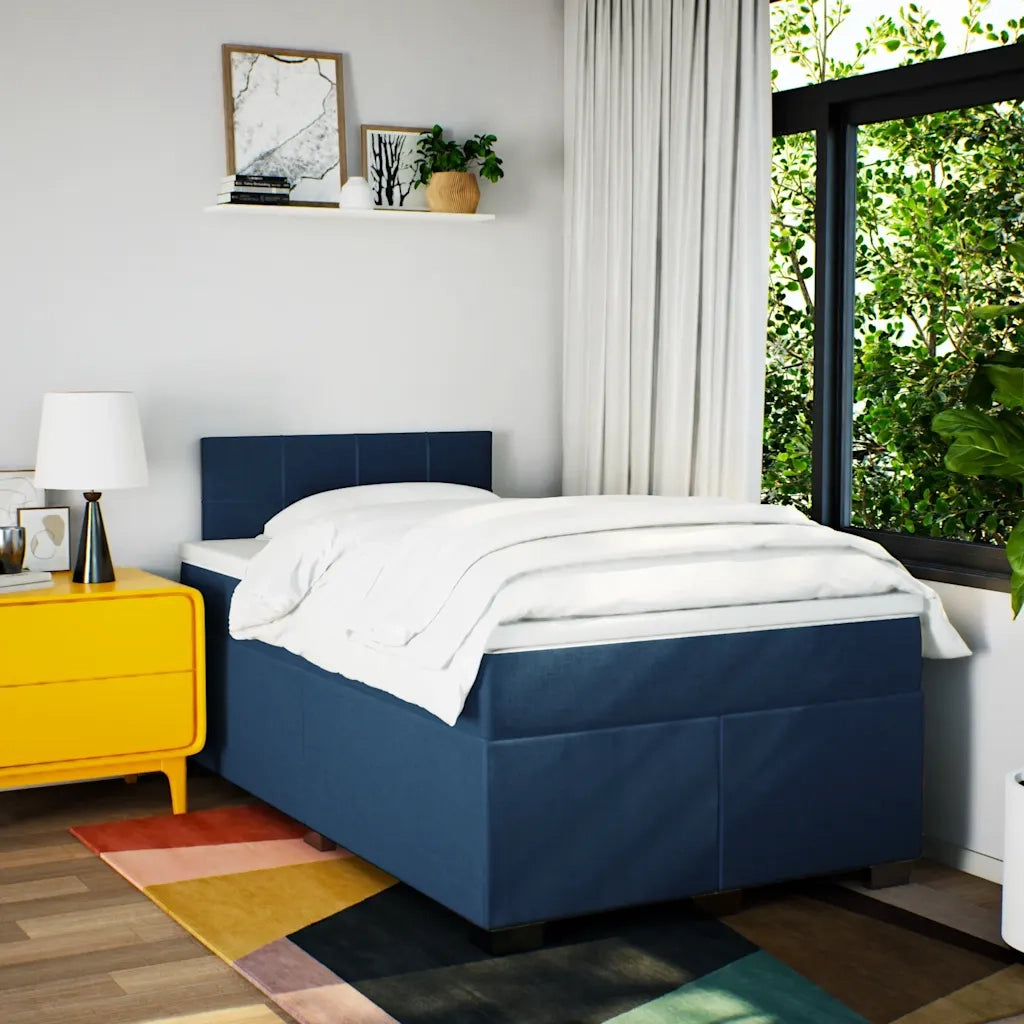 Giroletto a Molle con Materasso Blu 120x190 cm in Tessuto 3285833