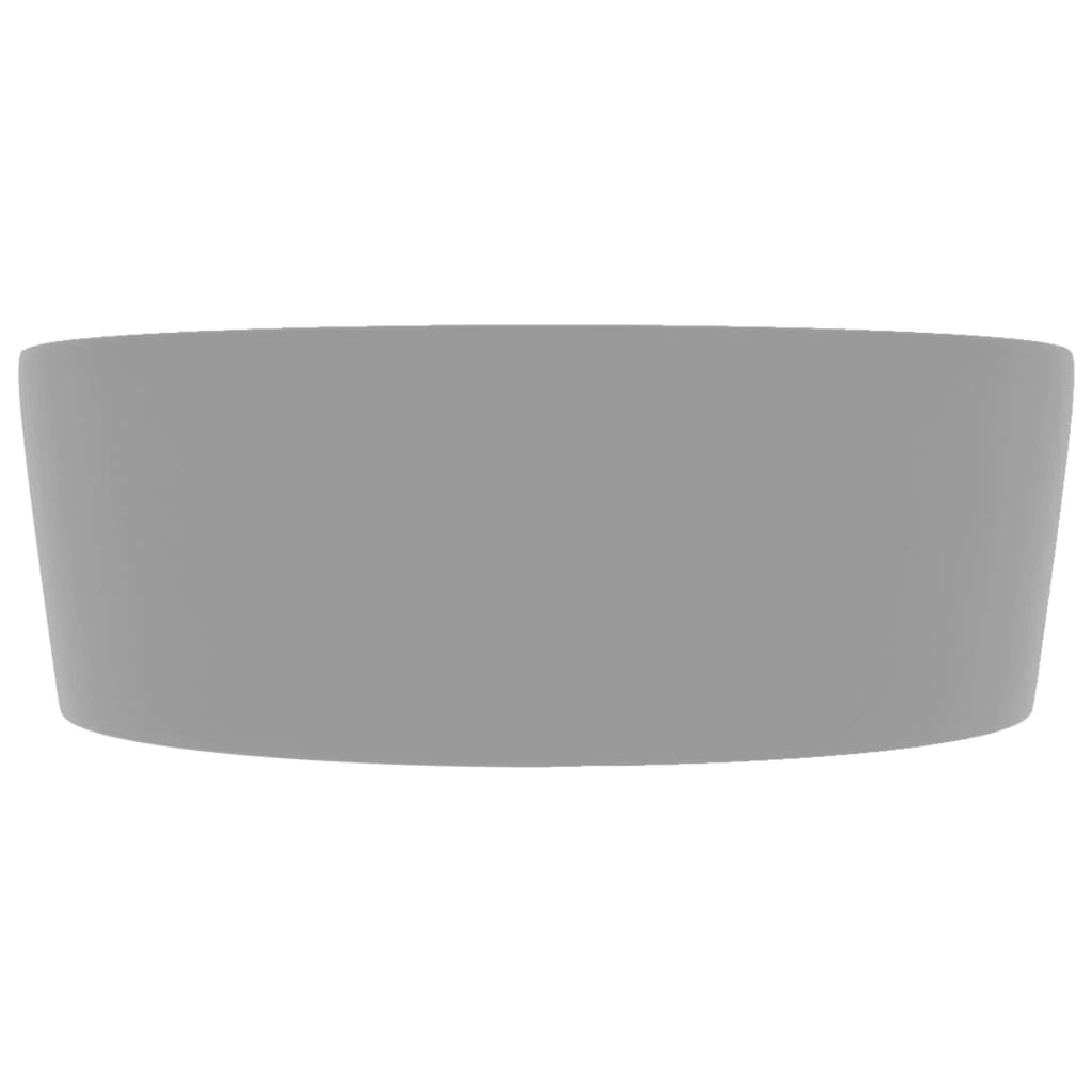Lavabo di lusso con troppopieno lavabo da appoggio lavabo da bagno stanza da trucco casa 36x13 cm ceramica grigio chiaro opaco 02_0002779
