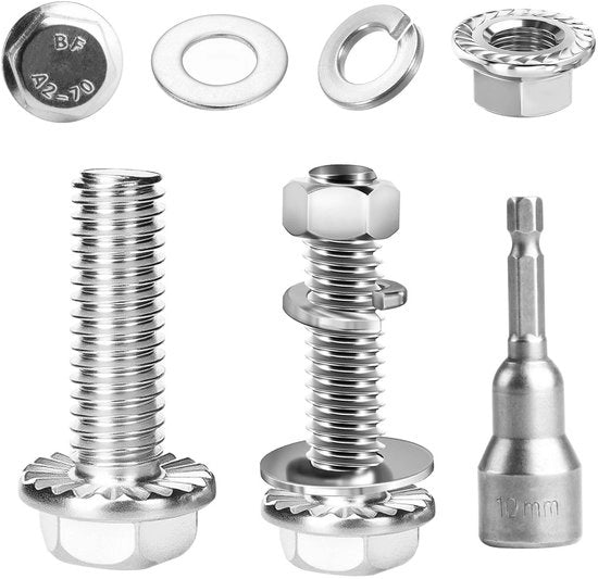 Set di viti 15 pezzi - M6 viti a flangia - Acciaio inossidabile A2 V2A - Set di bulloni - Viti - Viti a vite - Resistente alla corrosione - Viti