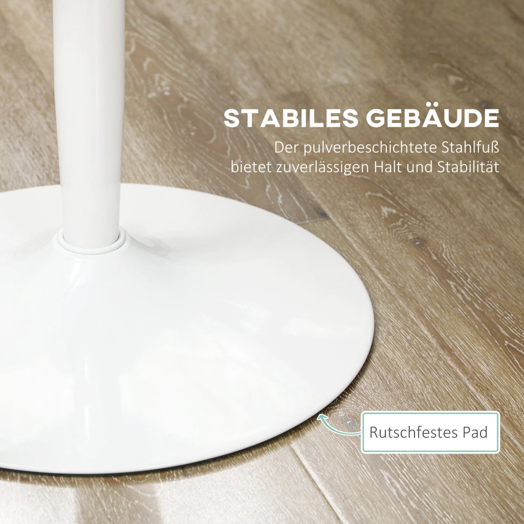 TAVOLO rotondo Ø70 x 75 cm in MDF bianco con base in acciaio