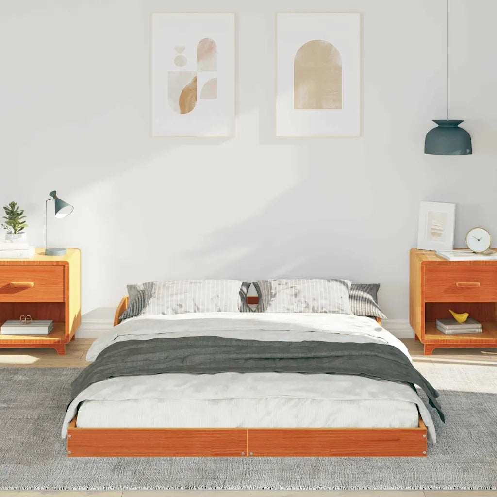 Struttura del letto Marrone cerato 135 x 190 cm Pino massello