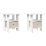 Set di 2 Comodini | Armadio da Notte | Mobiletto da notte Bianco 41 x 40 x 45 cm Legno multistrato